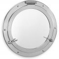 Chrome plated, mirrored porthole made from brass, Ø 37cm
