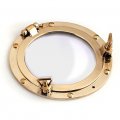 Mirrored porthole made from brass Edition with 21 cm diameter